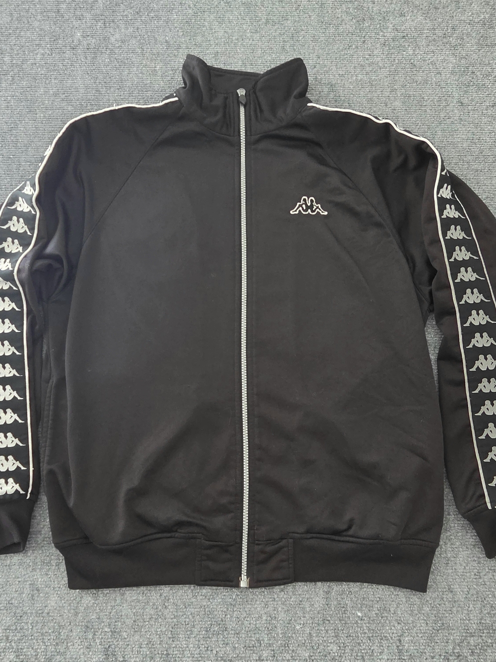 Vintage KAPPA Track Jacket 90s Tracksuit Top Mens Size Medium Tape Logo Black